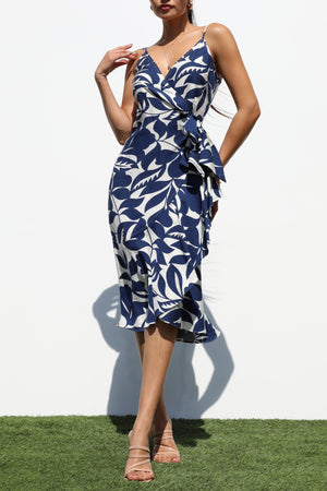 DD7211, RUFFLED WOVEN MIDI DRESS