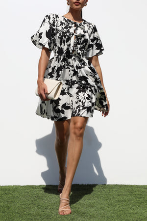 DD7245, SMOCKED TOP WOVEN MINI DRESSES