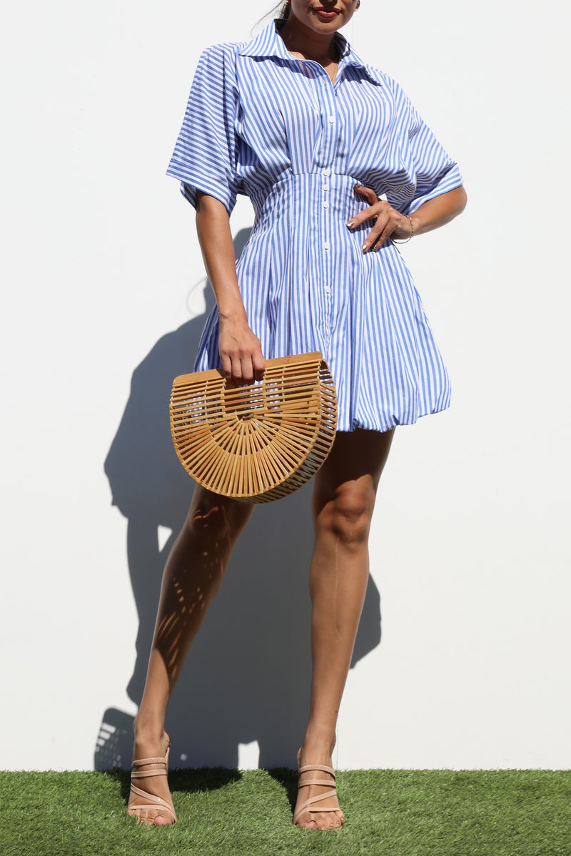DD7136, BUBBLE MINI WOVEN DRESS