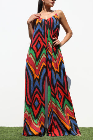 DD7128, CAMI LOOSE FIT PRINTED JUMPSUIT