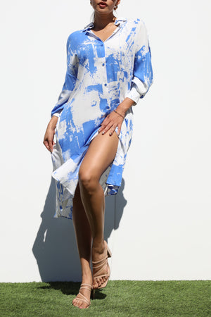 DD2142, BUTTON DOWN WOVEN SHIRT DRESS