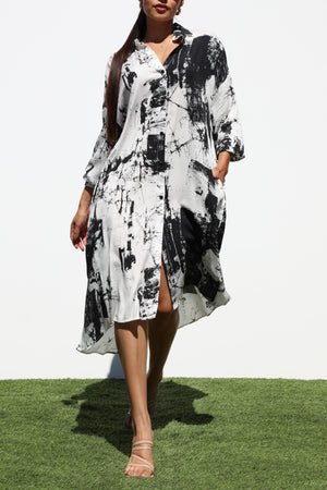 DD2142, BUTTON DOWN WOVEN SHIRT DRESS
