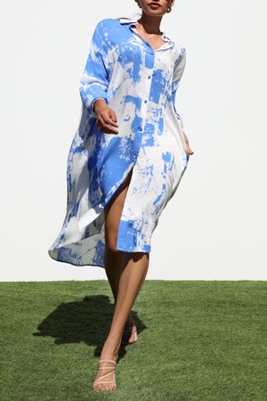 DD2142, BUTTON DOWN WOVEN SHIRT DRESS