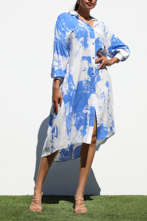DD2142, BUTTON DOWN WOVEN SHIRT DRESS