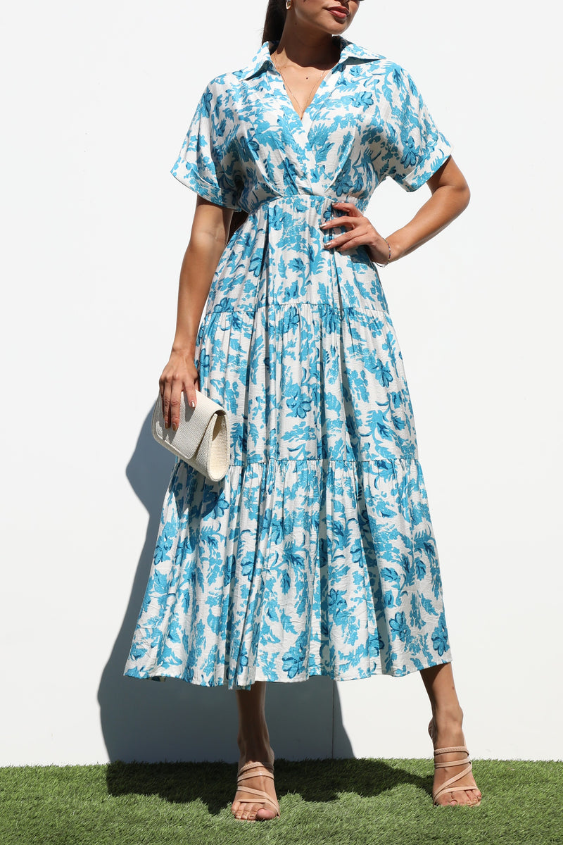 DD7253, TIERED WOVEN MIDI DRESS