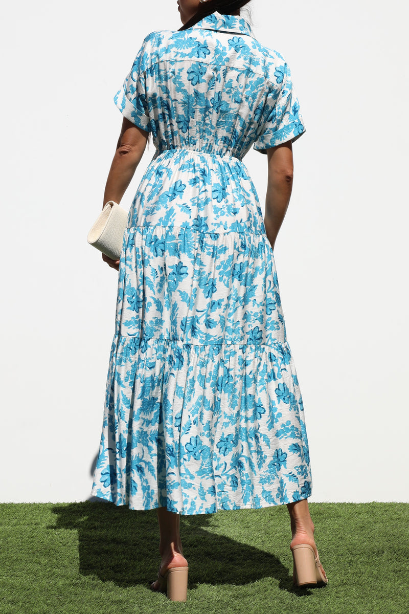 DD7253, TIERED WOVEN MIDI DRESS