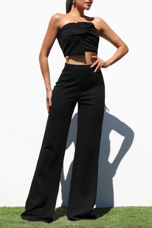 DD3652, KNOTTED KNIT TOP AND PANTS SET