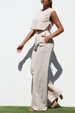DD7147, LOOSE FIT WOVEN TOP AND PANTS SET