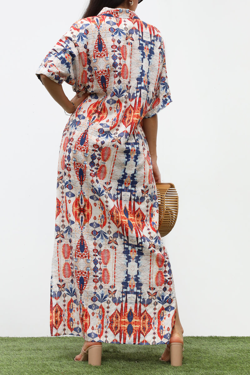 DD7126, STRIPED BUTTON DOWN WOVEN SHIRT DRESS