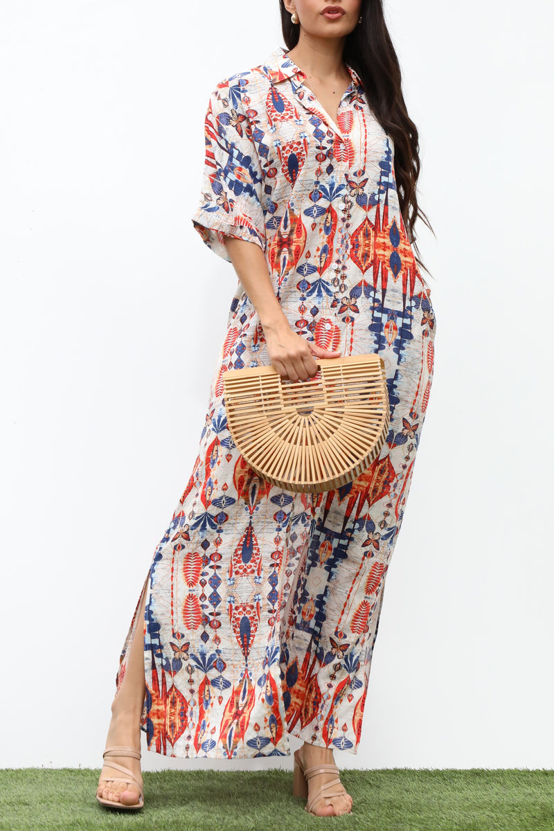 DD7126, STRIPED BUTTON DOWN WOVEN SHIRT DRESS