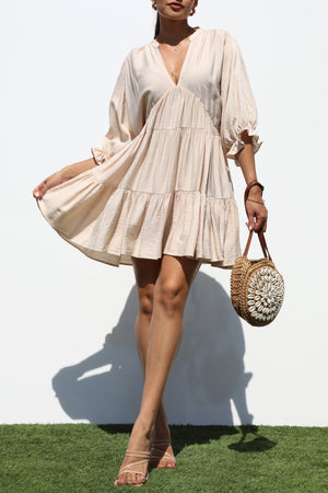DD7284, LOOSE FIT WOVEN MINI DRESS