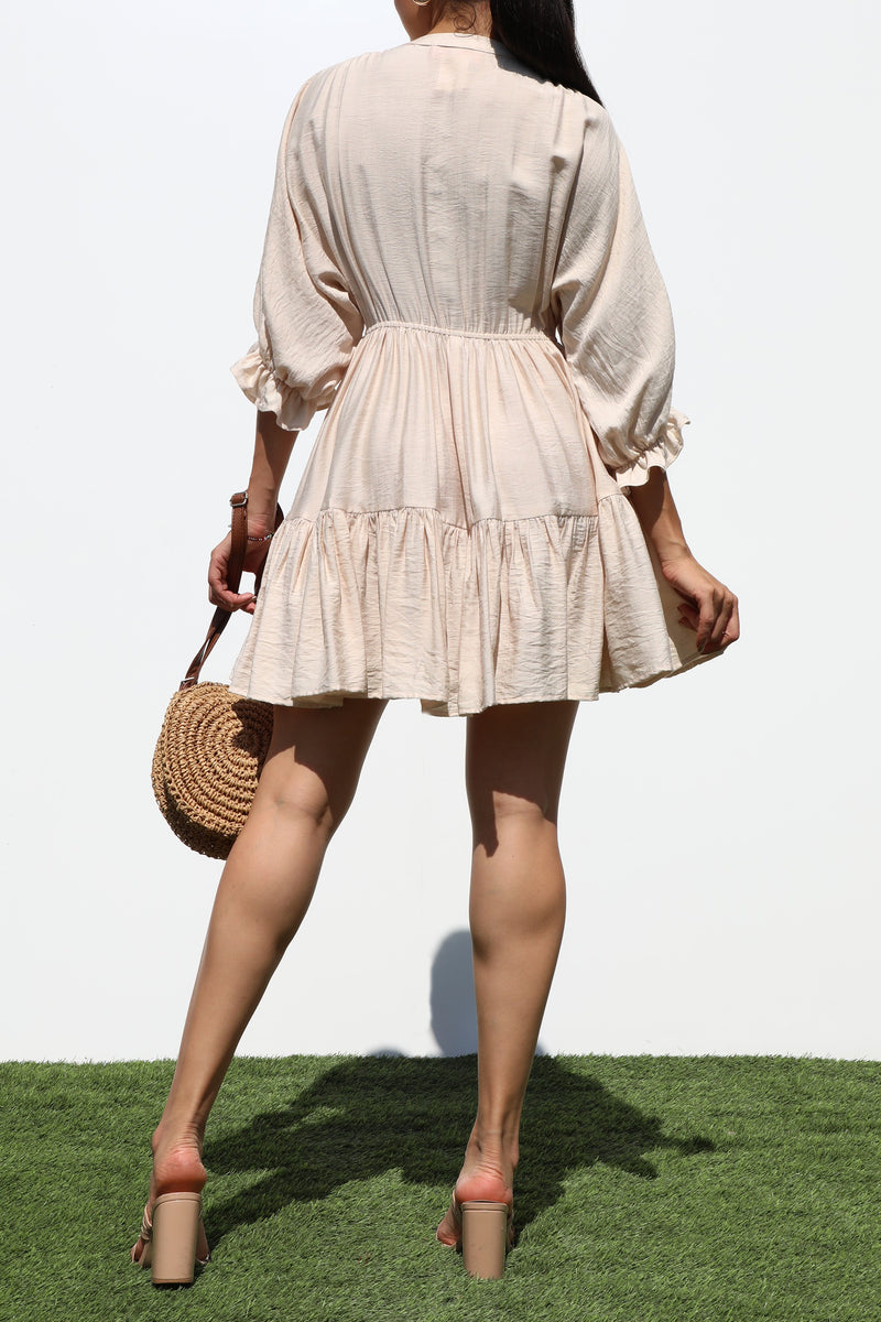 DD7284, LOOSE FIT WOVEN MINI DRESS