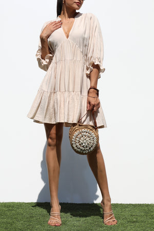 DD7284, LOOSE FIT WOVEN MINI DRESS