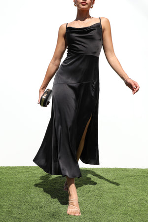 DD7283, COWL NECK WOVEN MIDI DRESSES