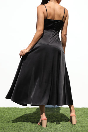 DD7283, COWL NECK WOVEN MIDI DRESSES