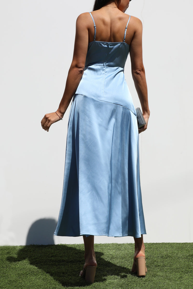 DD7283, COWL NECK WOVEN MIDI DRESSES