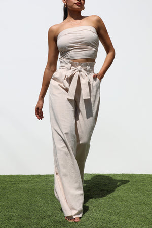 DD7286, TUBE WOVEN TOP AND PANTS SET