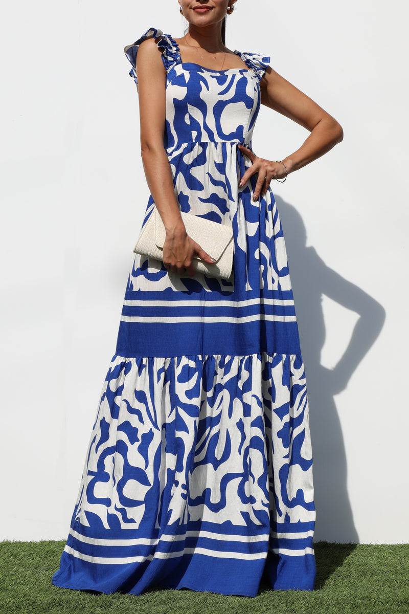 DD7197, PRINTED WOVEN MAXI DRESS