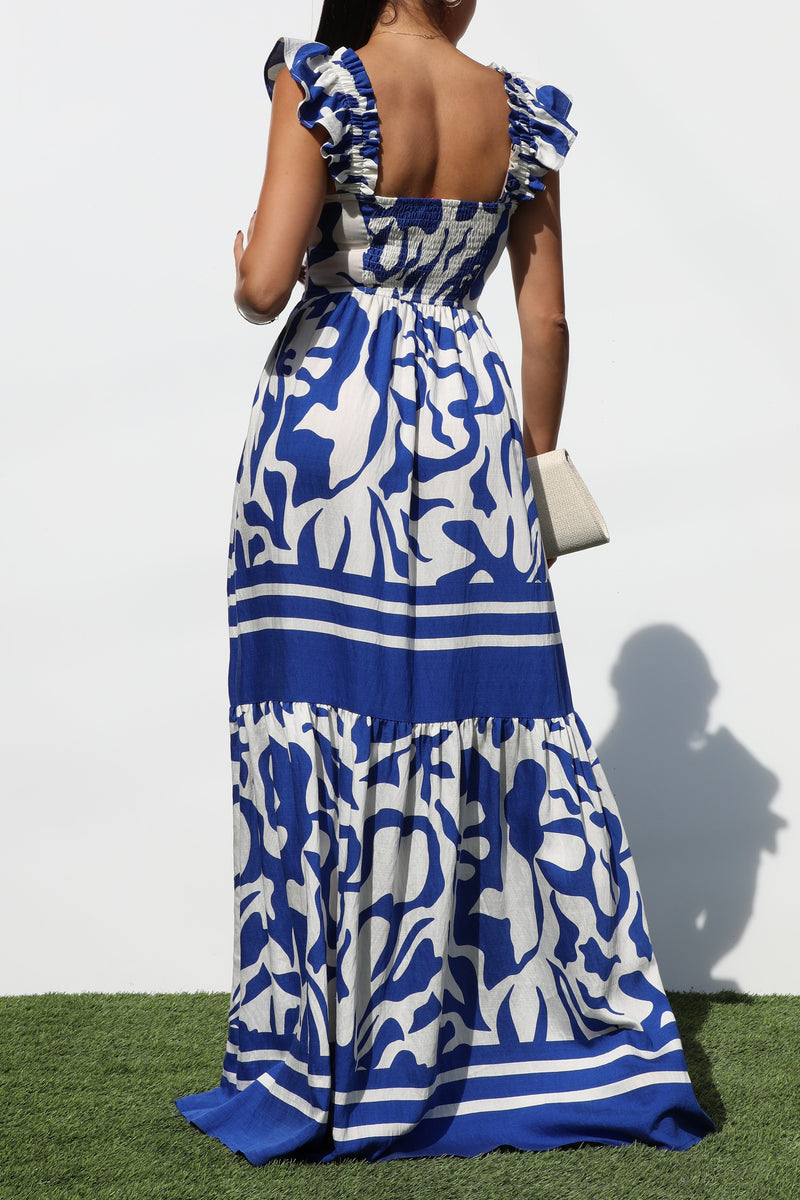 DD7197, PRINTED WOVEN MAXI DRESS