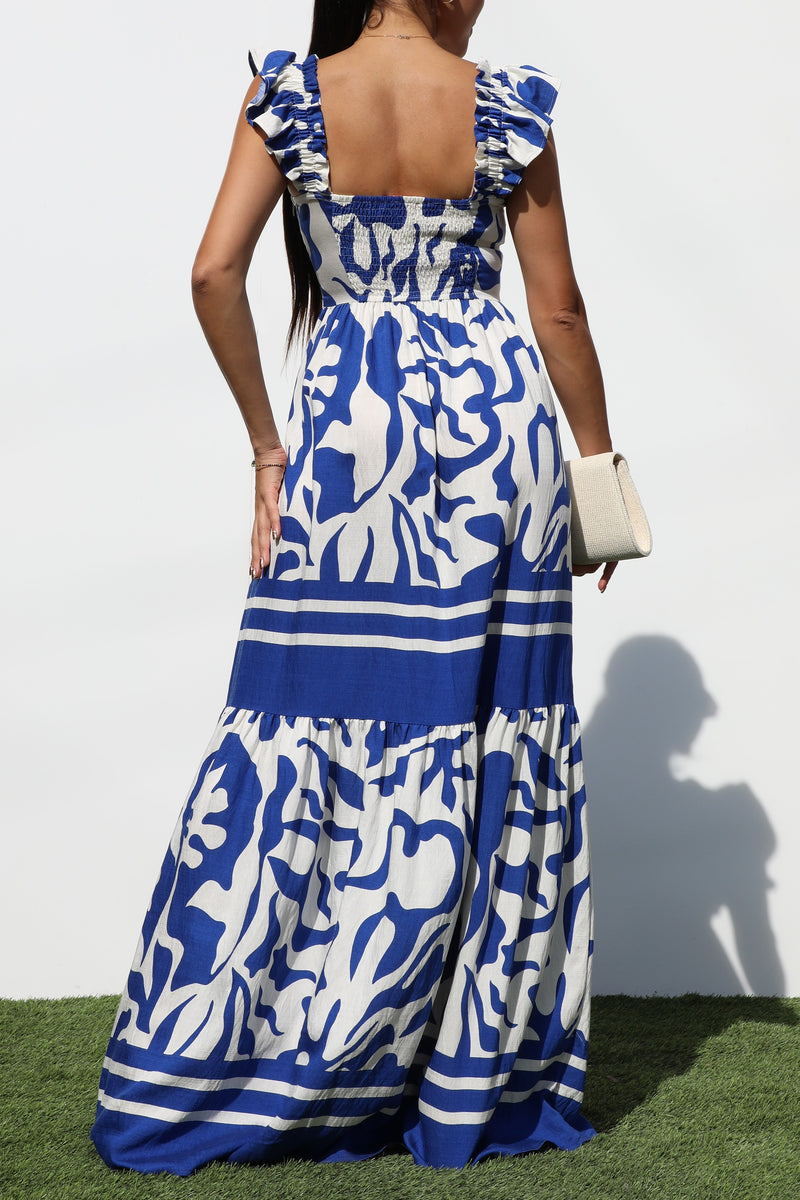 DD7197, PRINTED WOVEN MAXI DRESS