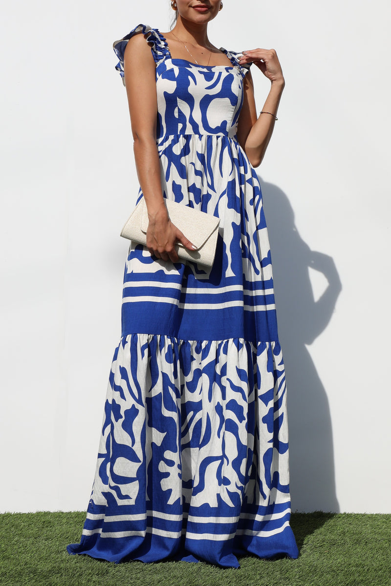 DD7197, PRINTED WOVEN MAXI DRESS