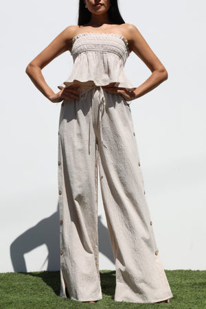DD7228, TUBE WOVEN TOP AND PANTS SET