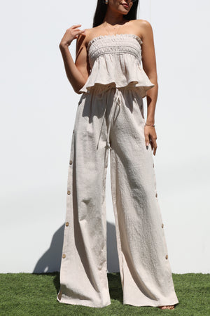 DD7228, TUBE WOVEN TOP AND PANTS SET