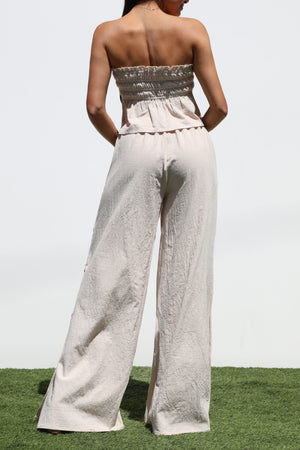 DD7228, TUBE WOVEN TOP AND PANTS SET