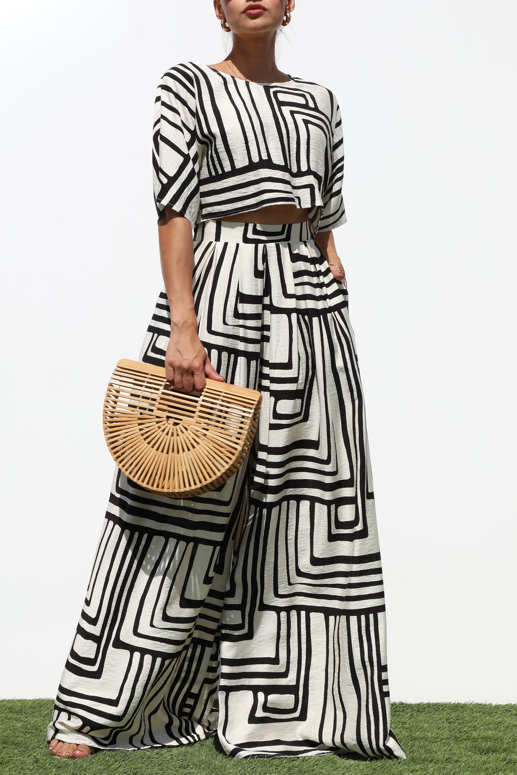 DD7305, PRINTED TOP AND PANTS SET