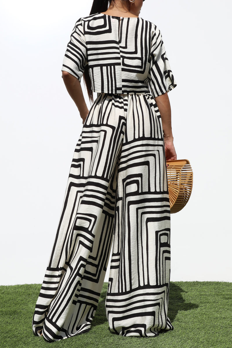DD7305, PRINTED TOP AND PANTS SET