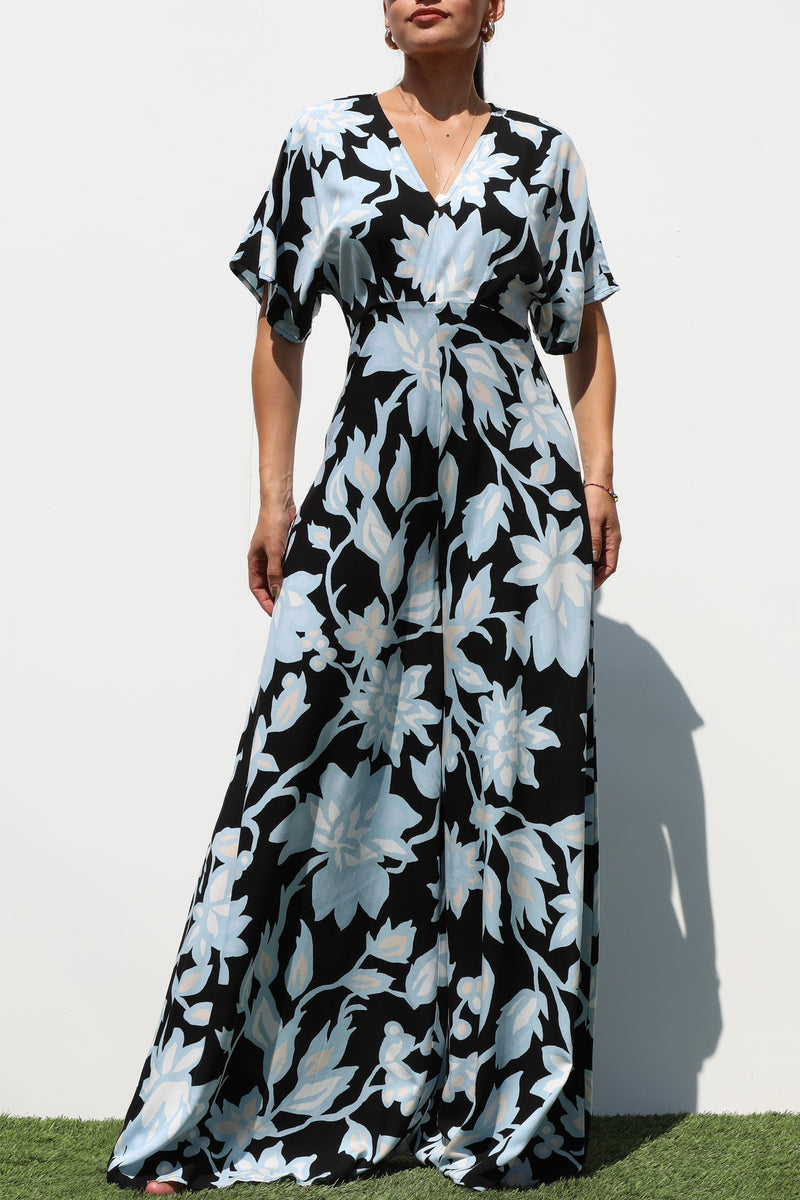 DD7202, PRINTED LOOSE FIT WOVEN JUMPSUIT