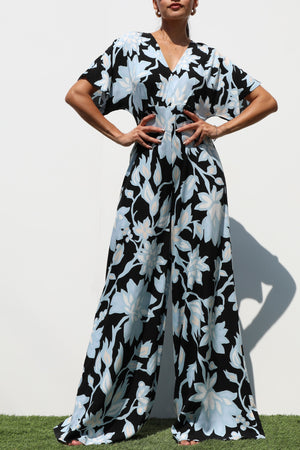 DD7202, PRINTED LOOSE FIT WOVEN JUMPSUIT