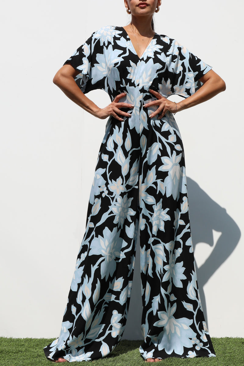 DD7202, PRINTED LOOSE FIT WOVEN JUMPSUIT