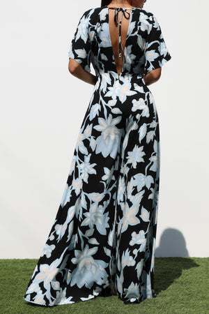 DD7202, PRINTED LOOSE FIT WOVEN JUMPSUIT