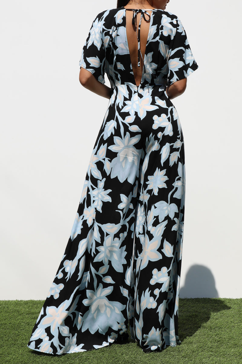 DD7202, PRINTED LOOSE FIT WOVEN JUMPSUIT