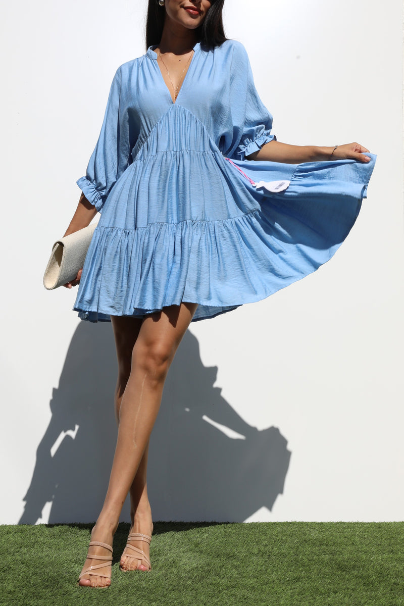 DD7284, LOOSE FIT WOVEN MINI DRESS