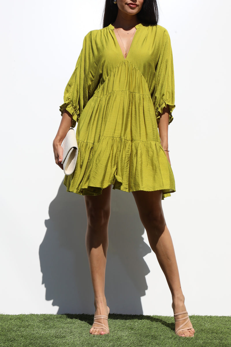 DD7284, LOOSE FIT WOVEN MINI DRESS