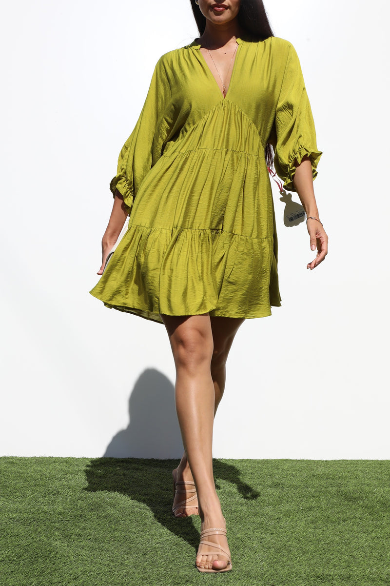 DD7284, LOOSE FIT WOVEN MINI DRESS