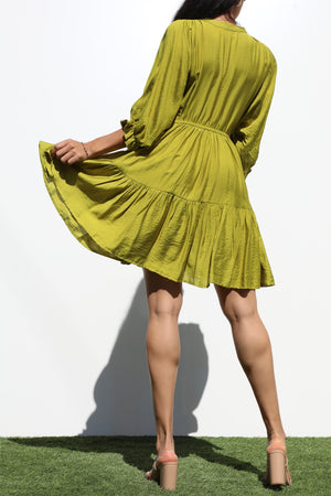 DD7284, LOOSE FIT WOVEN MINI DRESS