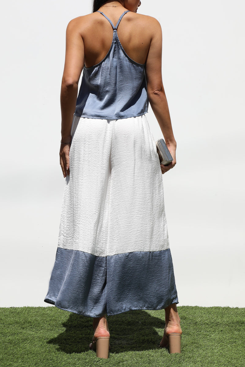 DD7205, LOOSE TOP AND WOVEN PANTS SET