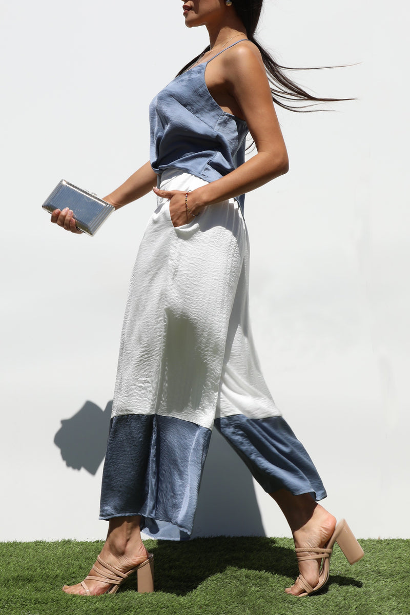 DD7205, LOOSE TOP AND WOVEN PANTS SET