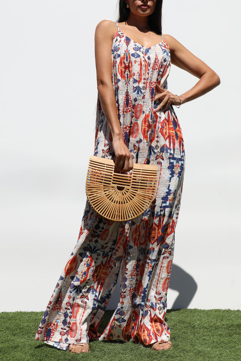 DD7324, LOOSE FIT WOVEN JUMPSUIT