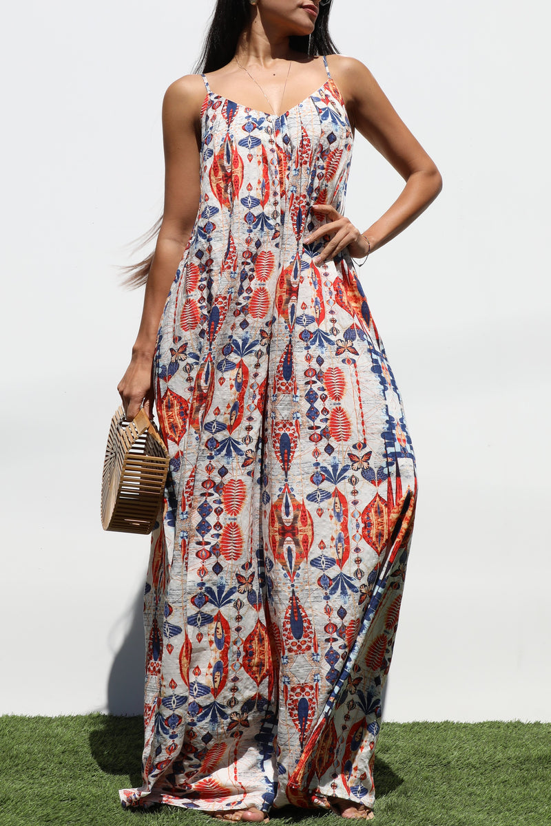DD7324, LOOSE FIT WOVEN JUMPSUIT