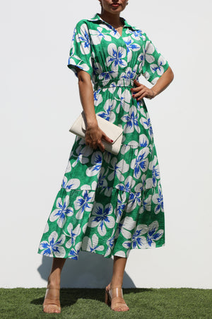 DD7223, PRINTED WOVEN MIDI DRESS