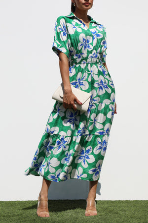 DD7223, PRINTED WOVEN MIDI DRESS