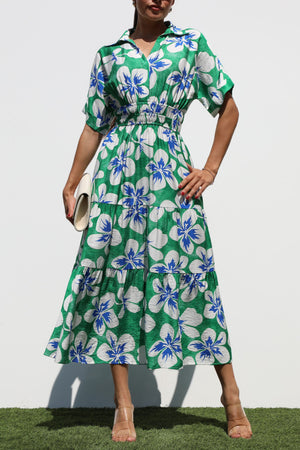 DD7223, PRINTED WOVEN MIDI DRESS