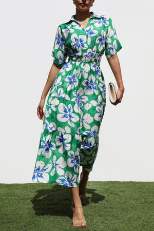 DD7223, PRINTED WOVEN MIDI DRESS