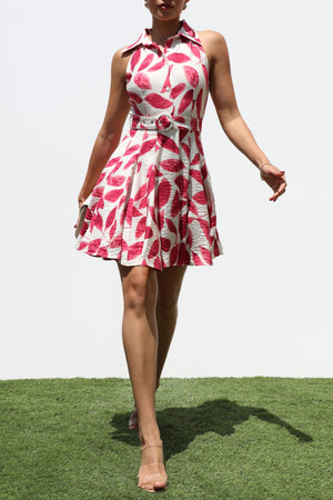 DD7326, BUTTON DOWN WOVEN SHIRT MINI DRESS