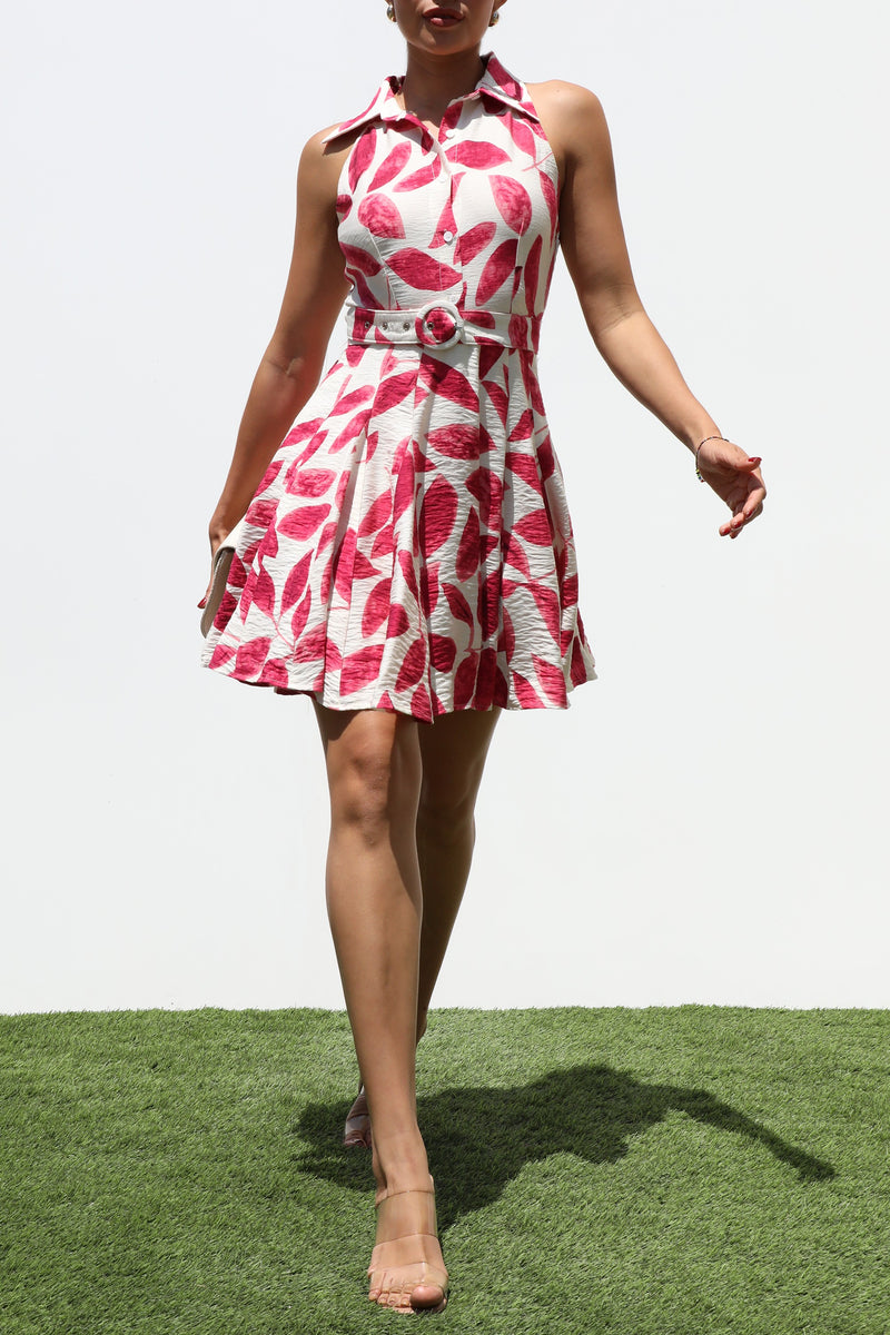 DD7326, BUTTON DOWN WOVEN SHIRT MINI DRESS
