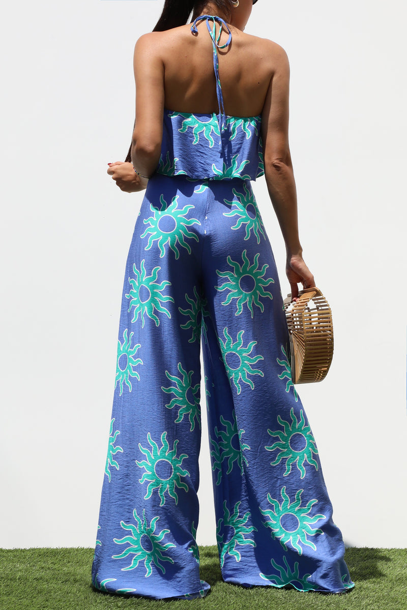 DD7317, RUFFLED WOVEN JUMPSUIT